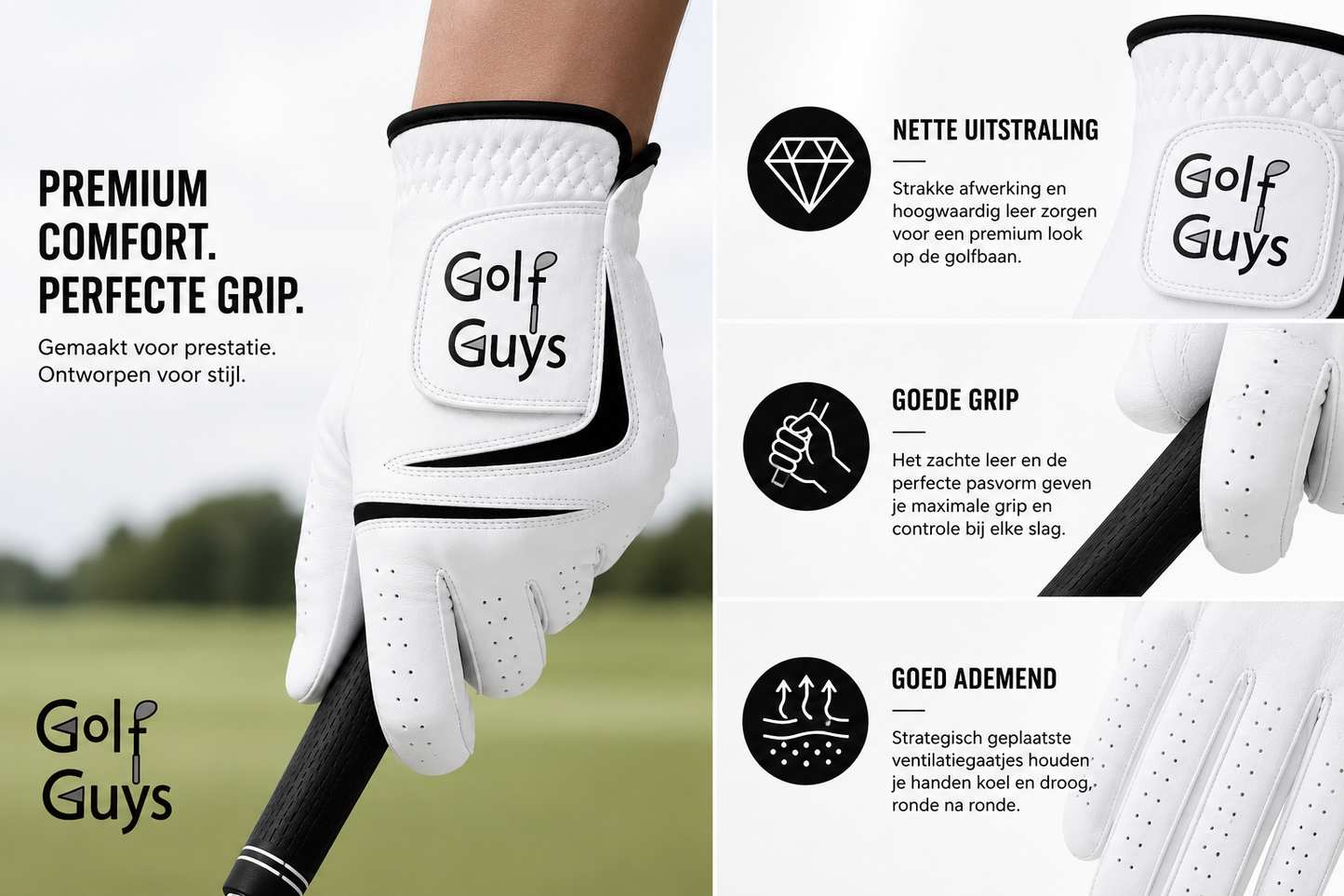 Golf Guys™ Dutch Tour White XV1 - Cabretta Golfhandschoen