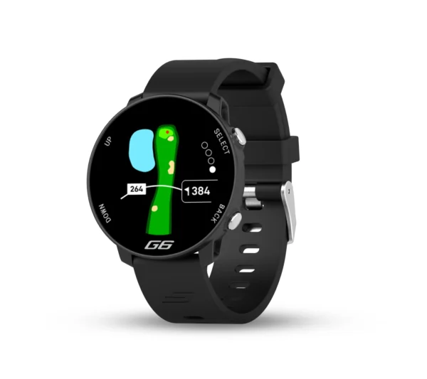 Montre de golf GPS Shot Scope G6 - Distances précises - Design élégant - Carte de score numérique - Noir