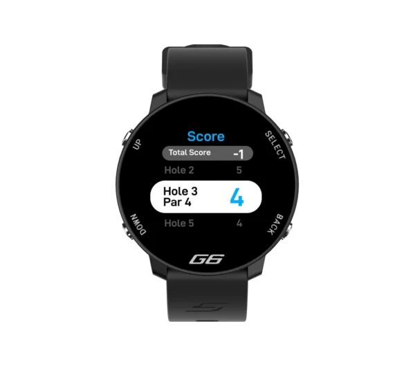 Montre de golf GPS Shot Scope G6 - Distances précises - Design élégant - Carte de score numérique - Noir