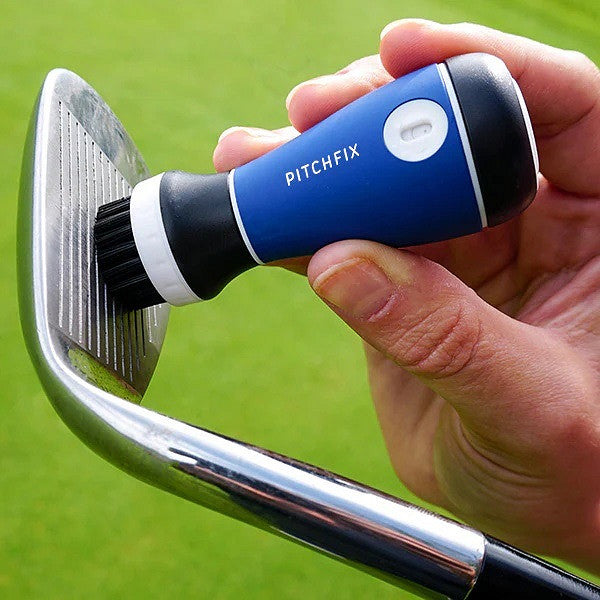 Pitchfix AquaBrush blauw, golfclubborstel met waterspray