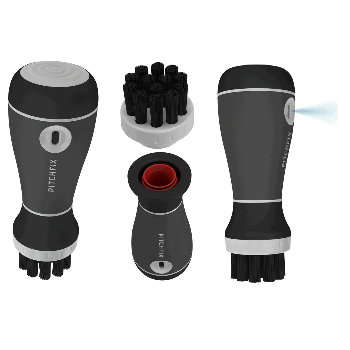 Pitchfix AquaBrush gun grey, golfclubborstel met waterspray – foto 2